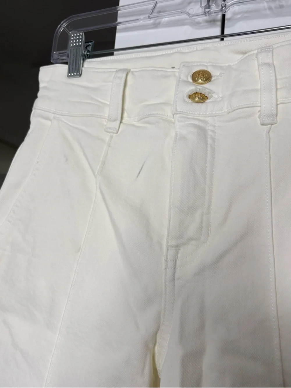 NWT J. Crew Denim Trouser Jean Stacked Buttons White